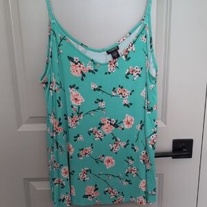 Torrid Teal Floral Tank Top